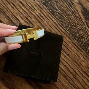 Hermes white bangle